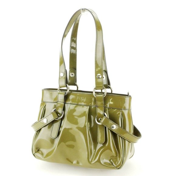 Authentic FURLA handbag with tack Enamel leather - Picture 1 of 9
